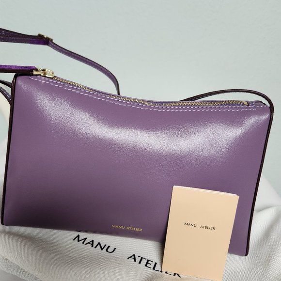 Manu Atelier Gorgeous Full Size Prism Bag Purple NWT - Picture 2 of 10